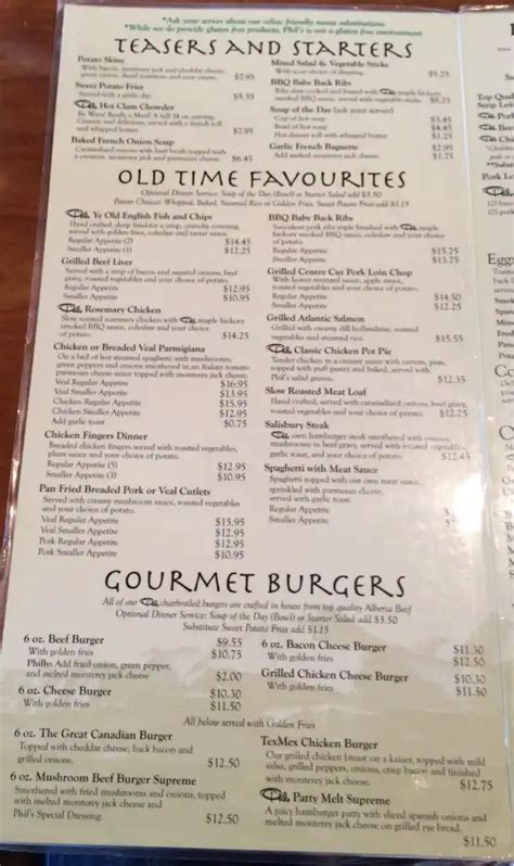 phil's restaurant calgary|Menu for Phil's Restaurants in Calgary, AB .